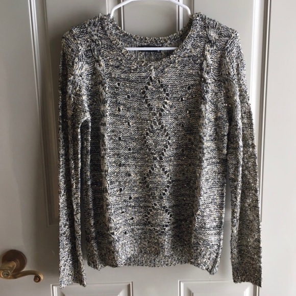 Black and Gold Sequin Sweater - Size Small - Picture 2 of 4